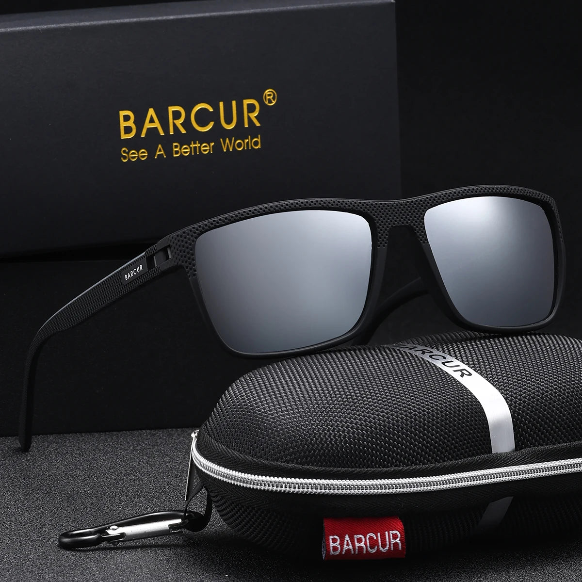 Sonnenbrille Rechteck TR90 polarisiert Spiegel Farbverlauf UV400 Herren
