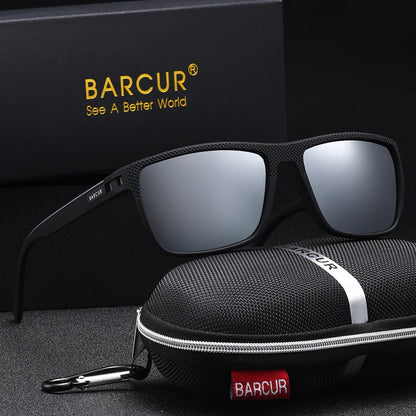 Sonnenbrille Rechteck TR90 polarisiert Spiegel Farbverlauf UV400 Herren