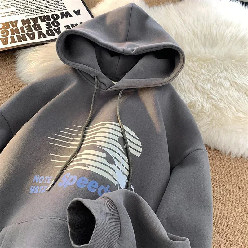 Winter Brief Grafik Gedruckt Pullover Hoodies Für Männer 2025, Neue Hip Hop Mode Mit Kapuze Sweatshirts High Street Fleece Y2K Hoody