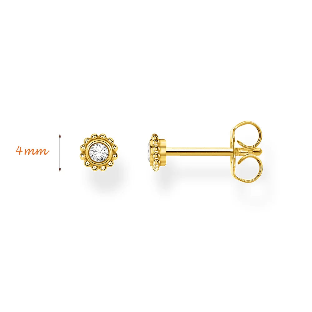 Damen-Ohrstecker Sonnenblume gold Vintage 925 Sterlingsilber II