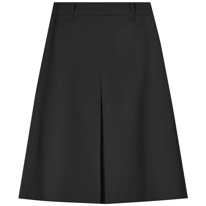 Frauen A-Linie Rock in Schwarz mit elastischer Taille für Büro-Outfits