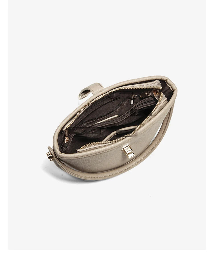Damen-Schultertasche aus PU-Leder mit Reißverschluss Kompakt und Vielseitig für Alltag und Büro