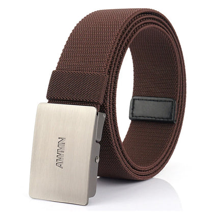 VATLY Silber Stretch-Gürtel Herren 3,8 cm mit Schnellverschluss 105–125 cm