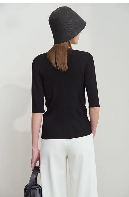 Damen V-Ausschnitt Strickjacke Slim Reißverschluss Viskose Herbst