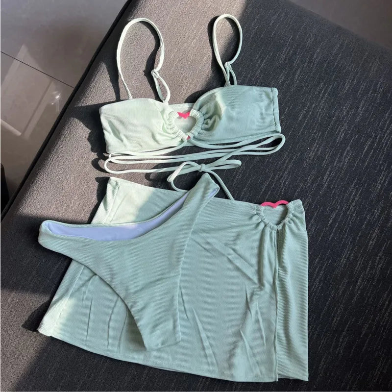 Bikini-Set mit großen Strasssteinen – Push-up-Badeanzug für Damen, ideal für den Sommerstrand