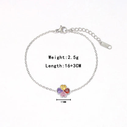 Damen-Armband mit bunten Zirkonia-Herzen