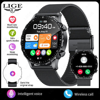 Herren und Damen Smartwatch mit IP68 wasserdichter Funktion und Bluetooth-Anruf