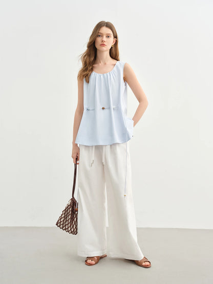 Lässige Damen-Bluse in Übergröße mit Schnalle und kurzen Ärmeln – Sommerbluse mit umgeschlagenem Kragen und figurbetonter Taille