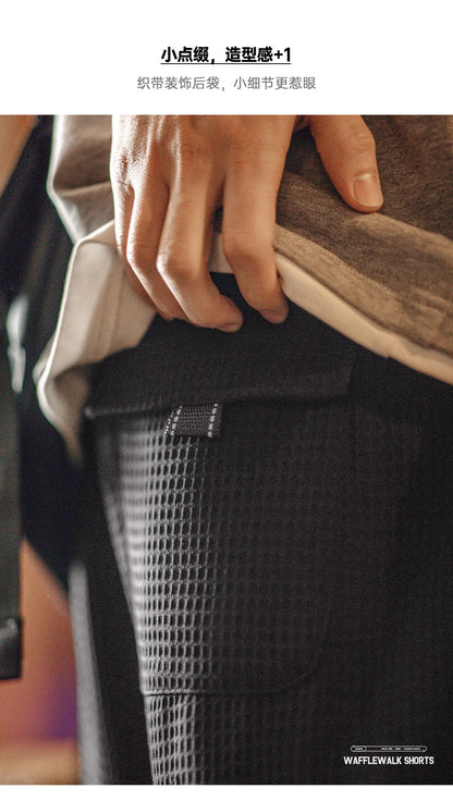 Herren Basketball-Shorts aus Waffelstoff mit elastischer Taille für den Sommer