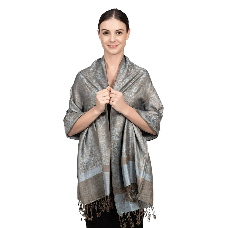 Damen Jacquard Schal ethnisch Kaschmir dick weich Halstuch Bandana Outdoor