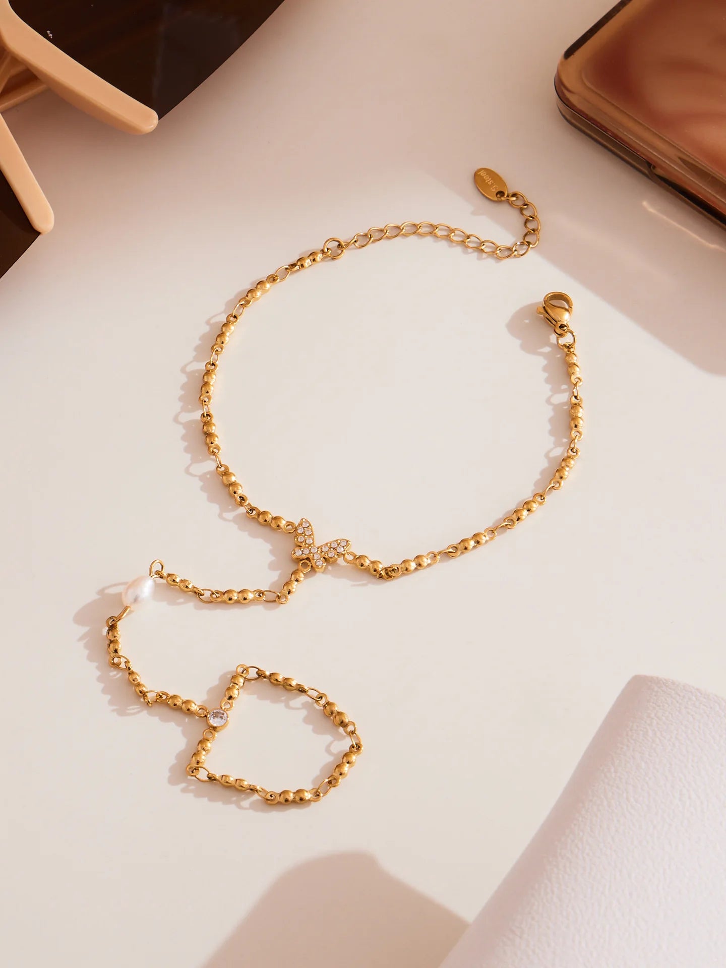 Damen-Charm-Armband mit 5A-Zirkonia aus Edelstahl
