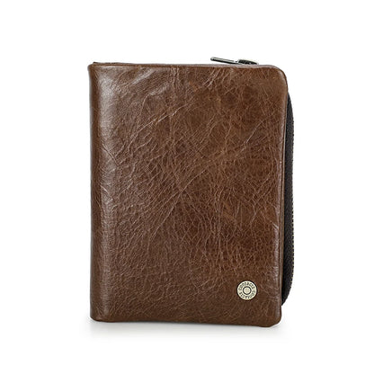Herren Echtleder Geldbörse Bifold Vintage RFID Kartenhalter Münzfach Luxus Reise