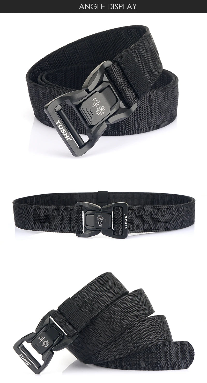 VATLY Soft Tactical Outdoor Gürtel Herren Nylon Schnellverschluss Hiking