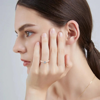 Damen-Schmuckset Halskette Ohrringe und Ring mit Moissanit