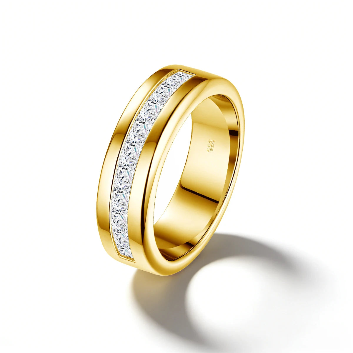 Paar-Ehering aus 925er Silber mit Moissanit für Verlobung und Hochzeit Romantischer Langlebiger Schmuck