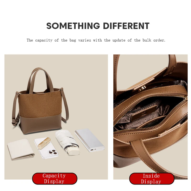 Damen Handtasche aus PU-Leder im Retro-Stil mit großer Kapazität