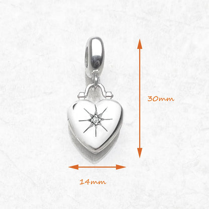 Damen-Charm-Anhänger Herz-Medaillon Vintage II aus Sterlingsilber