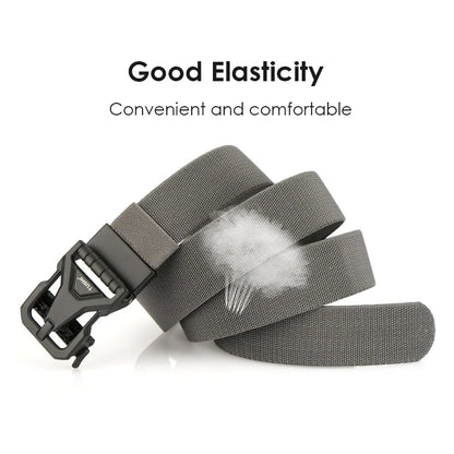Herren Gürtel Elastisch Verstellbar Blau Mit Automatik-Schnalle Nylon-Stretch Breite 3,8 cm Größe 100–120 cm