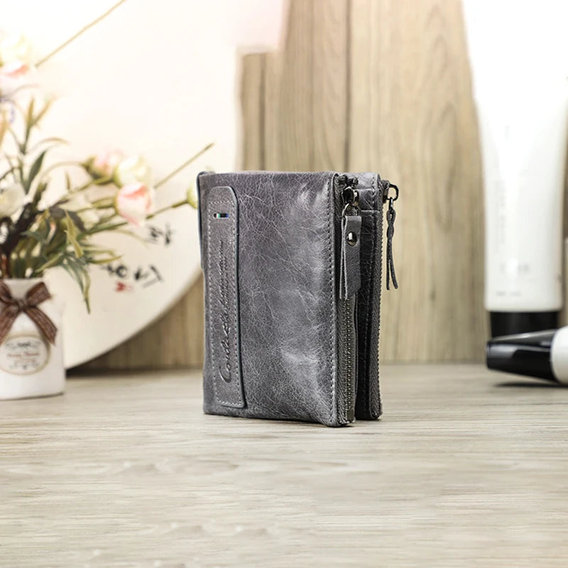 Damen Echtleder Geldbörse Bifold Kreditkartenetui Münzfach Business Geldclip