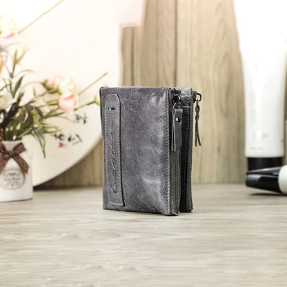 Damen Echtleder Geldbörse Bifold Kreditkartenetui Münzfach Business Geldclip