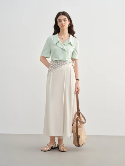 Kurzärmeliges Patchwork-T-Shirt mit Kontrastfarben und Karomuster – modischer Allrounder für den Sommer.