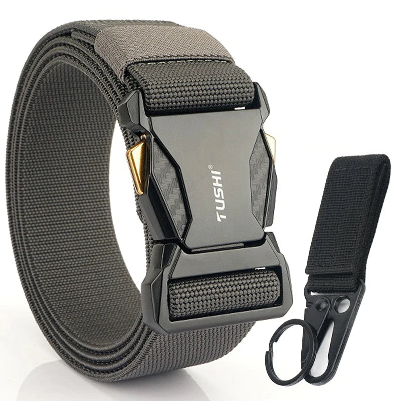 Unisex-Taktischer Gürtel Elastisch mit Schnellverschluss Metall-Schnalle für Alltag und Freizeit