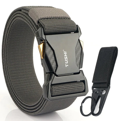 Unisex-Taktischer Gürtel Elastisch mit Schnellverschluss Metall-Schnalle für Alltag und Freizeit