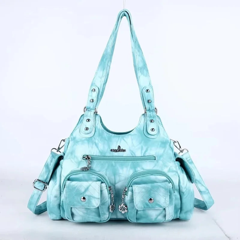 Damen-Handtasche Mit Viel Stauraum Und Mehrfachfächern Aus PU-Leder Für Alltag Und Freizeit