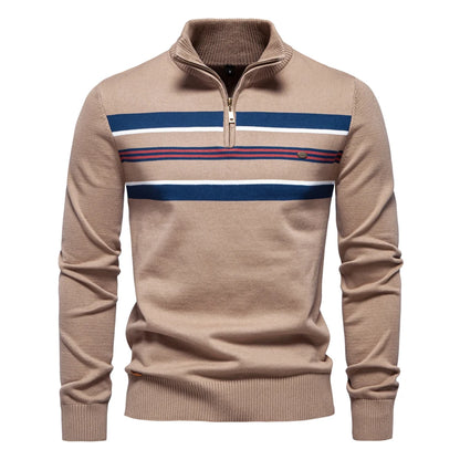 Herren Pullover aus Baumwolle mit Stehkragen für lässige Business-Looks