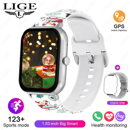 LIGE Multifunktions-Smartwatch für Männer und Frauen, Bluetooth, Anruf, Nachricht, Erinnerung, Sport, Schritt, Kalorien, Smartwatch, Weihnachtsarmband