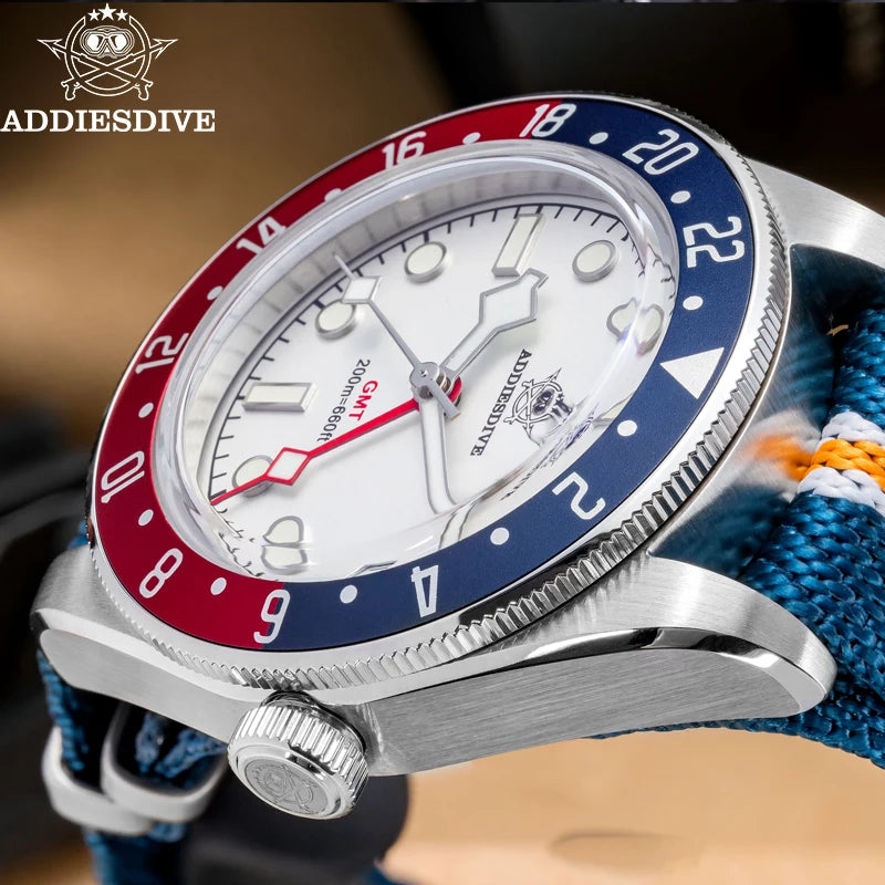 Herren-GMT-Quarzuhr mit Ronda-Werk und Nylonarmband