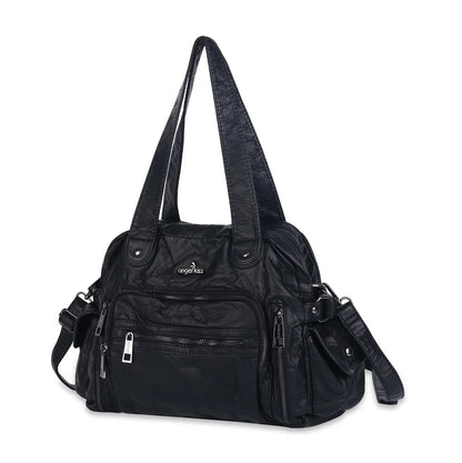 Damen-Satchel-Tasche Leopardenmuster, Top-Handle Innenfach mit Reißverschluss und viel Stauraum
