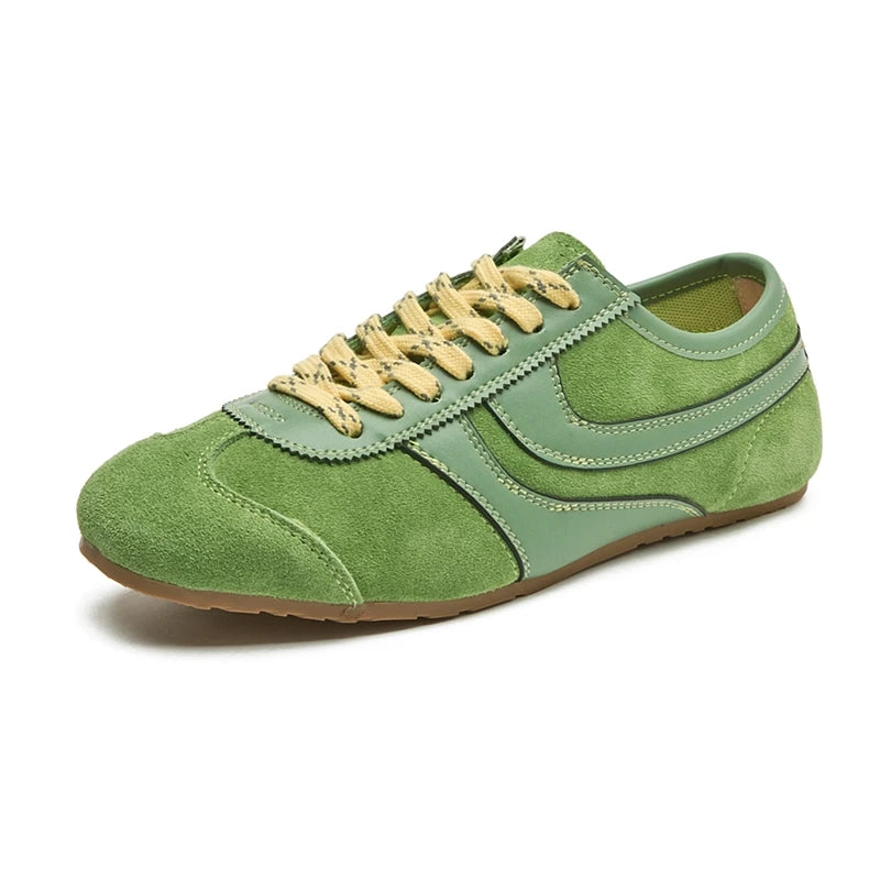 AIYUQI Damen Leder Sneaker Skateboard Style Retro
