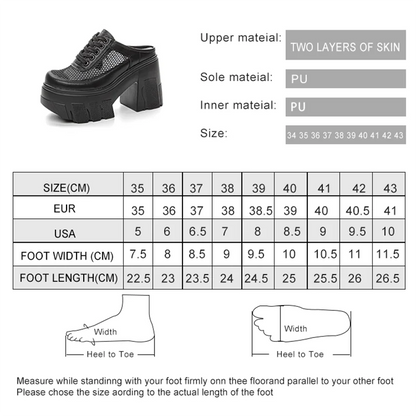 AIYUQI Hausschuhe Frauen High Heel 2025 Neue Sommer Closed Toe Frauen Hausschuhe 11 cm Höhe Mesh Plattform Hausschuhe Frauen