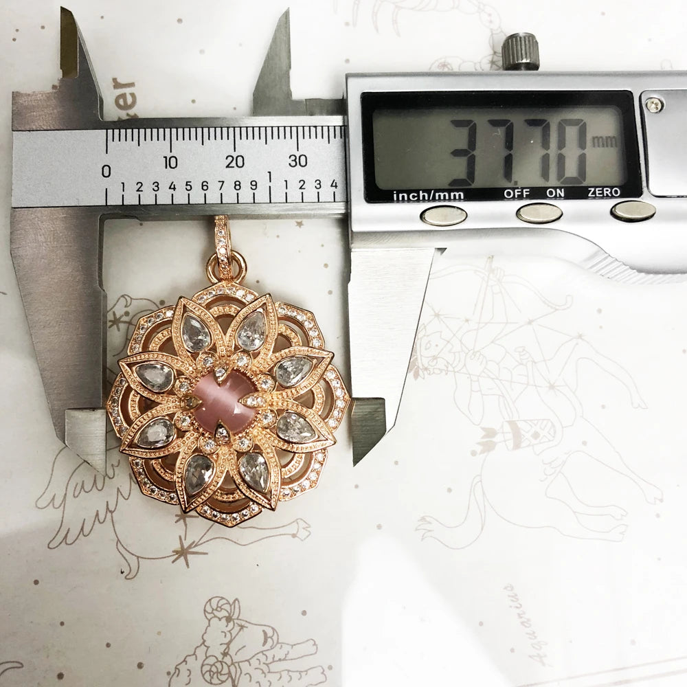 Damen-Anhänger Hand Fatima Chakra Lotus Bohemia aus Sterlingsilber