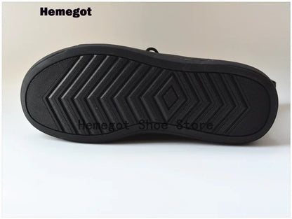 Winter Sheepskin Fur Men's Shoes Genuine Leather Warm Anti-Slip High-Top Men Shoes Handmade Men Snow Boots Newest Warm Boots