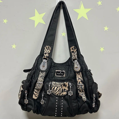 Damen-Schultertasche aus PU-Leder großes Fassungsvermögen ideal für Alltag und Reisen