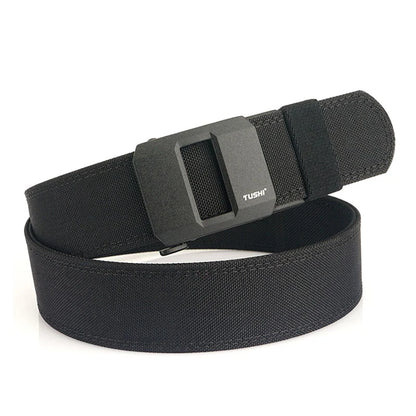 Unisex-Taktischer Gürtel Aus 1100D Nylon Mit Metallschnalle Und Starrer Bauweise Für Polizeieinsatz