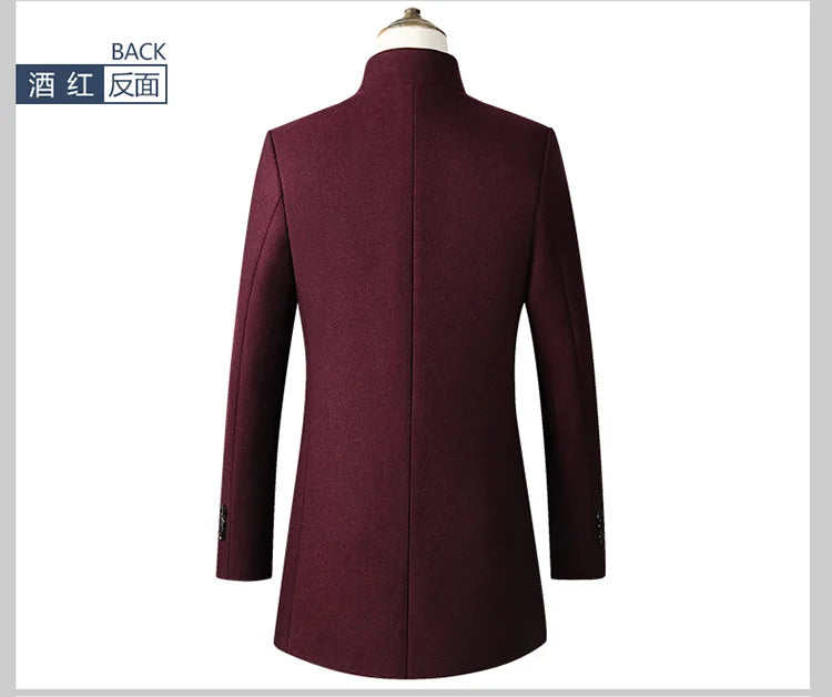 Herrenmantel mit Stehkragen – Dick gefüttert & wintertauglich