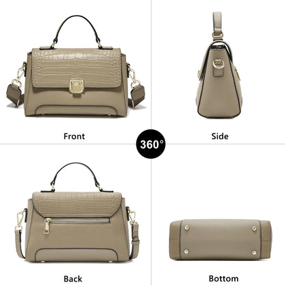 Damen Schultertasche aus Echtem Leder Simple Crossbody