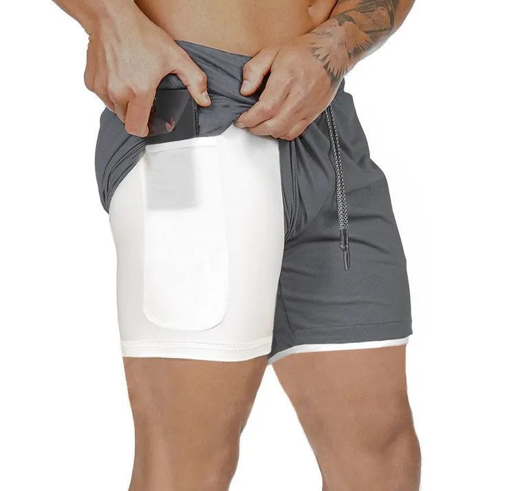 Locker geschnittene Herren-Sportshorts mit schneller Trocknung und Splicing-Design – ideal für Fitness und Basketball