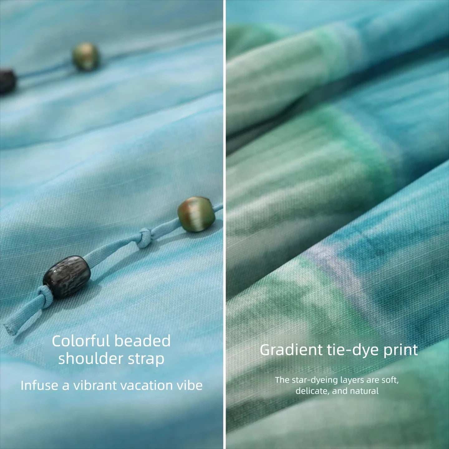 Frisches Tie Dye Damenkleid Leichter Stoff Ideal Für Reisen