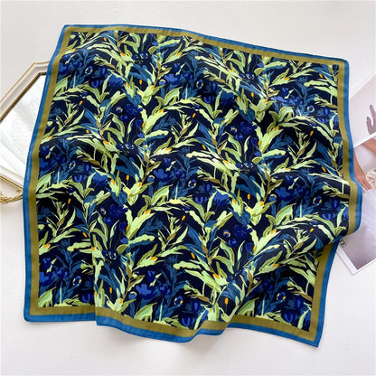 Damen Baumwoll Schal Bandana Blumen Vintage Bohemian quadratisch Sommer Strand