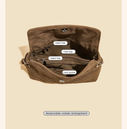 Damen Schultertasche mit großem Fassungsvermögen im Retro-Look