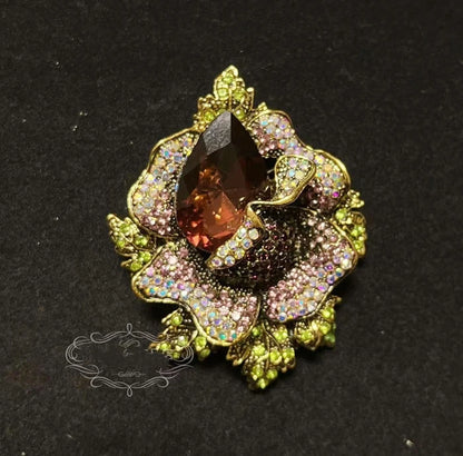 Brosche Katze Schmetterling Kristall Strass Barock Palast Tier Emaille Unisex