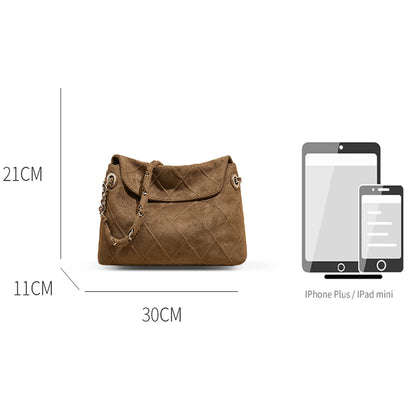 Damen Schultertasche mit großem Fassungsvermögen im Retro-Look
