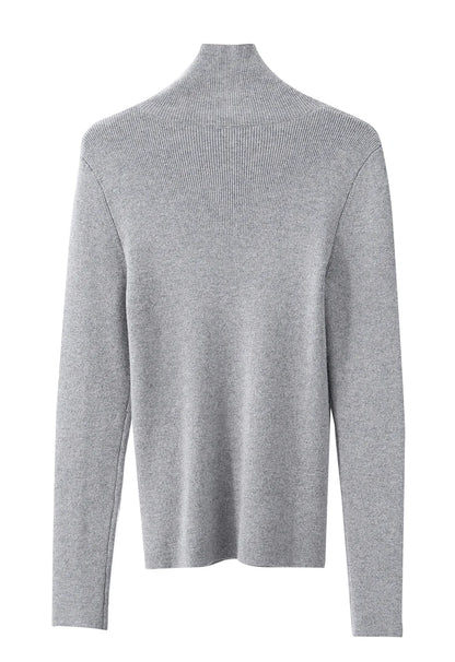 Damen-Rollkragenpullover Kaschmir-Wolle Slim Stickerei Winter