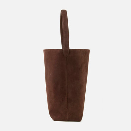 Damen Bucket-Tasche Aus Kaffee-Nubukleder | Schultertasche