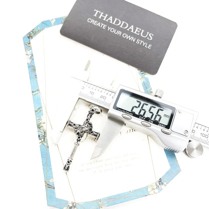 Damen-Charm-Anhänger Kreuz mit Krone Vintage aus Sterlingsilber