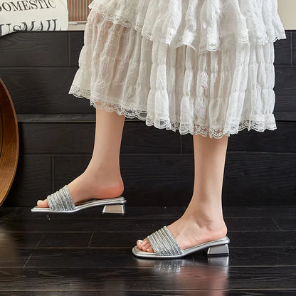 AIYUQI Damen-Hausschuhe, 2025, neue rutschfeste Flip-Flops für Damen, Sommer, große Größe, Strass, Damenschuhe